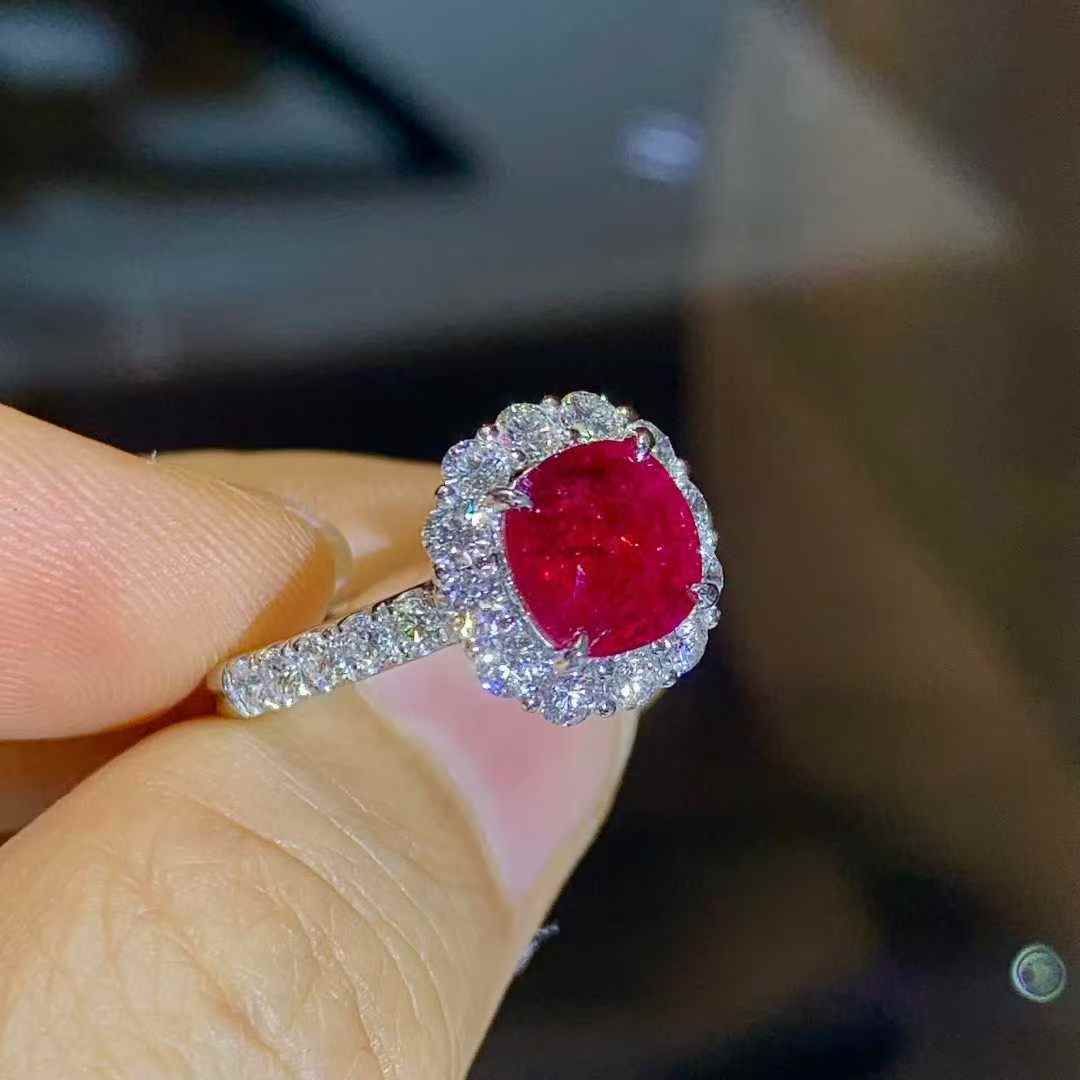 0.9ct ルビー ダイヤモンド PT900 プラチナ リング 鑑別書付 【公式通販】