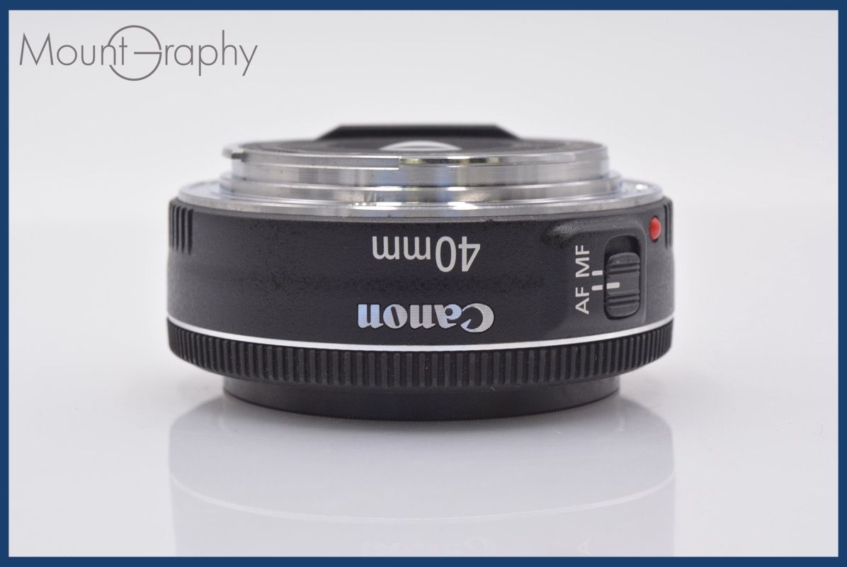 キヤノン Canon EF 40mm F2.8 STM MACRO 前後キャップ-レンズフィルター付 完動 同梱可 am144