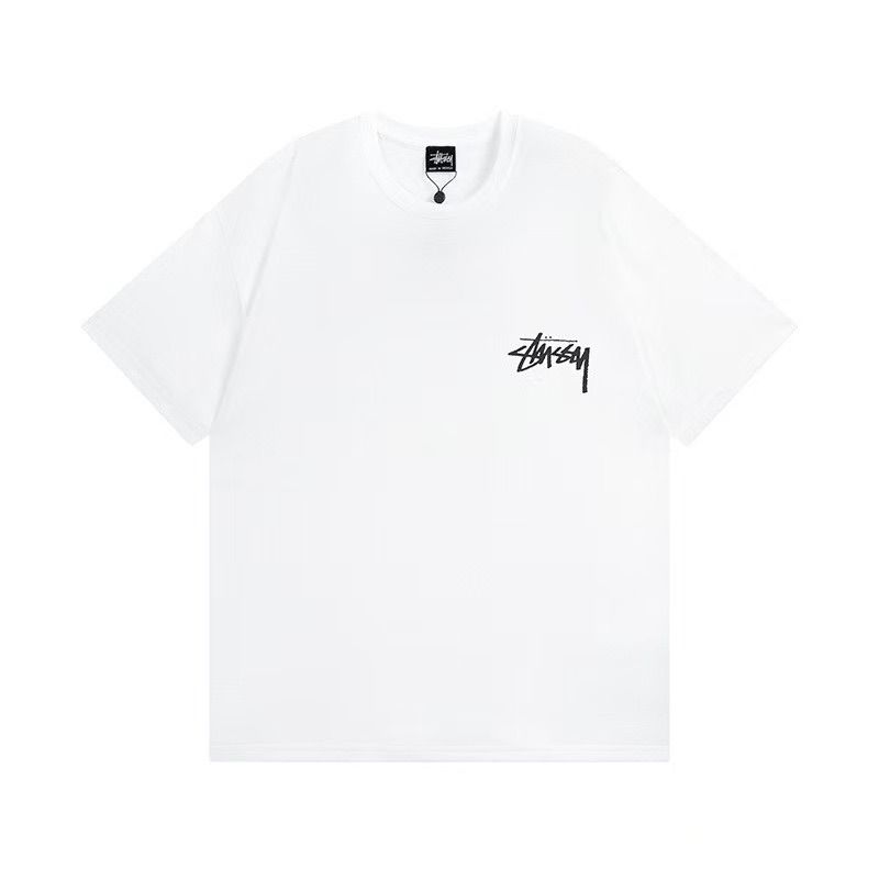 【STUSSY】バッテリーTシャツ 100%コットンユニセックスデザイン STUSSY ステューシー ライオントライブプリント 半袖Tシャツ