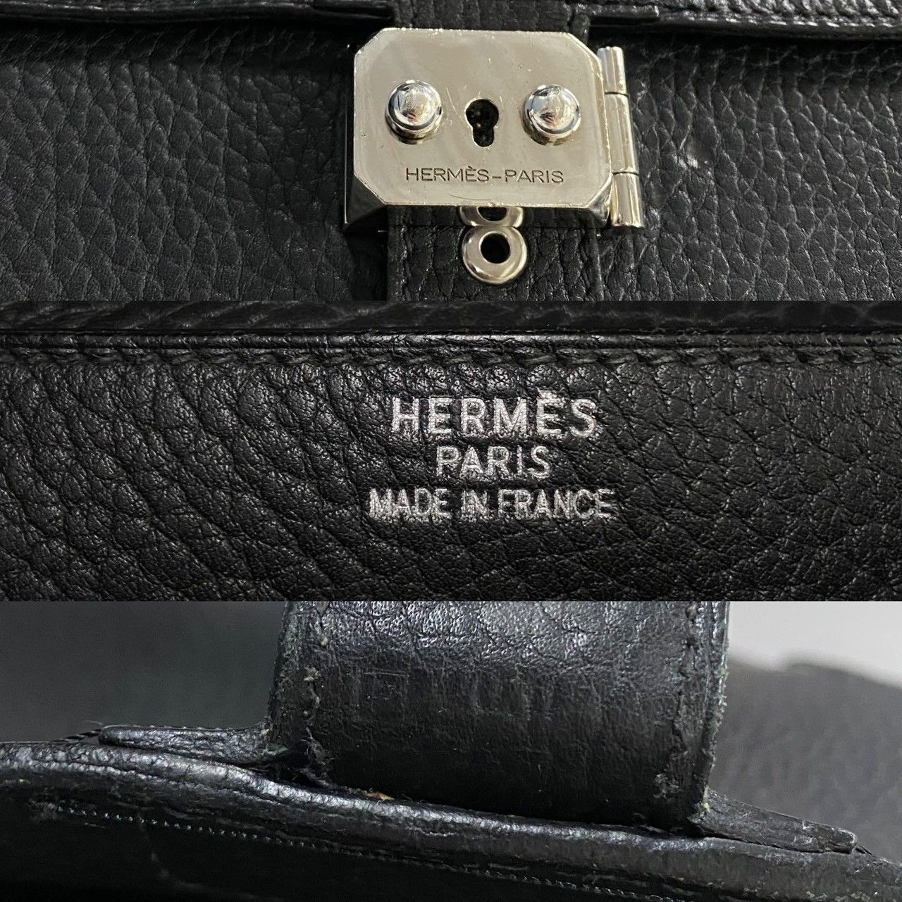 セール 極美品 HERMES エルメス サックアデペッシュ27 ブラック シボ革 極美品】HERMES エルメス サックアデペッシュ27 ブラック レザー 2025