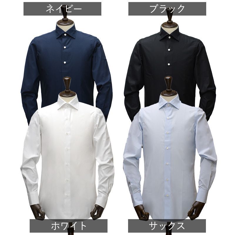 全サイズあり【新品未使用】フィナモレ 通年 ブロード ドレスシャツ