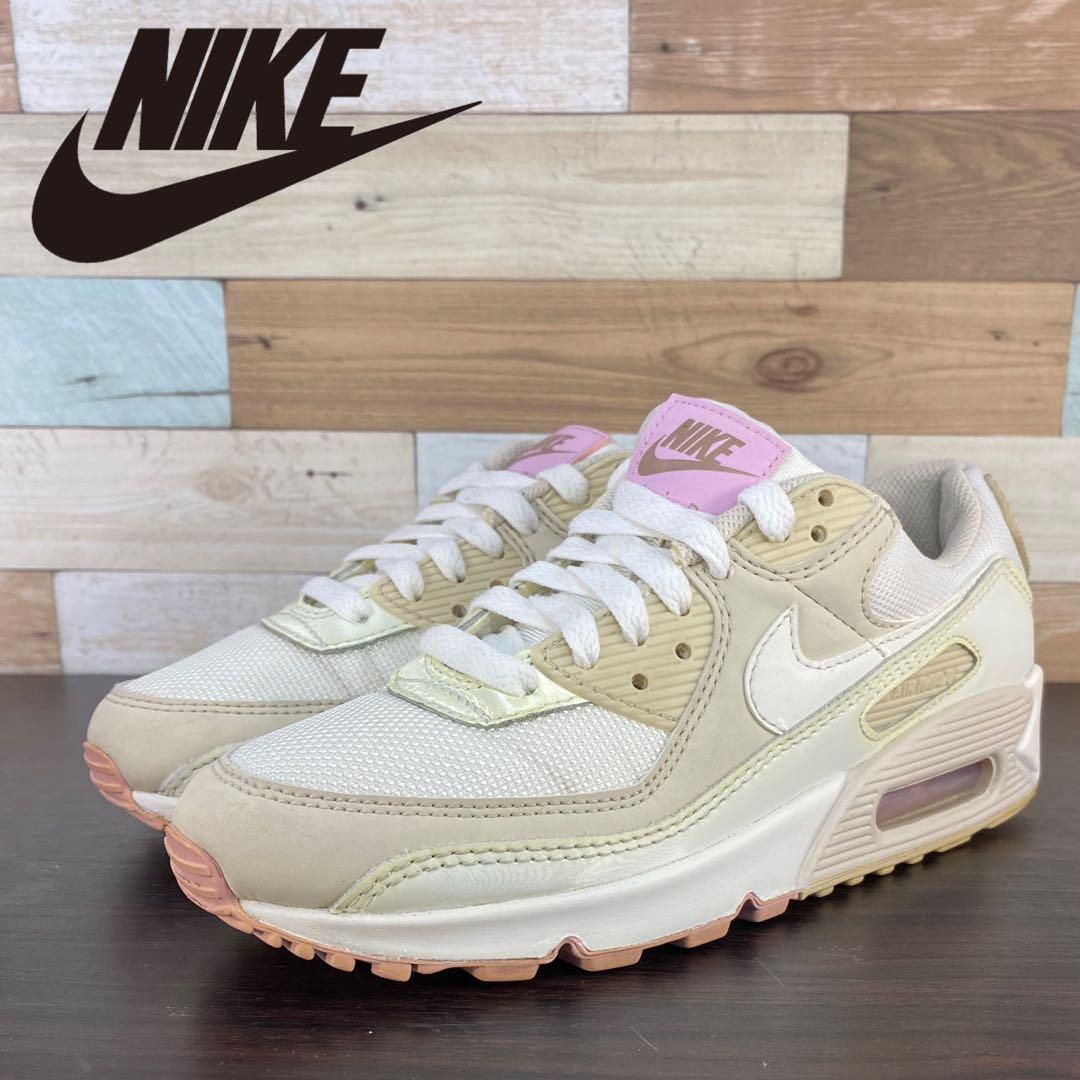 NIKE AIR MAX 90 ナイキ エア マックス 90 ベージュ ピンク 23.5cm U10232 CT1873-100 - メルカリ