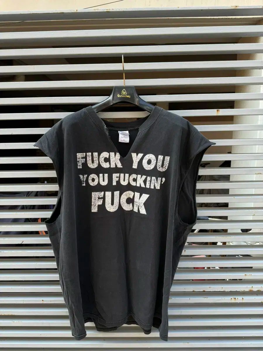 【雷市場（ポンジャン）商品韓国直送】90 ザ・イヤーズ Fuck you fuckin ヴィンテージ ノースリーブ Tシャツ