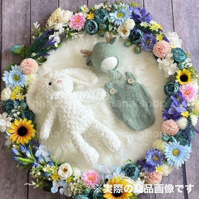 抹茶♪辰耳帽子とオーバーオール たつ ニューボーンフォト撮影