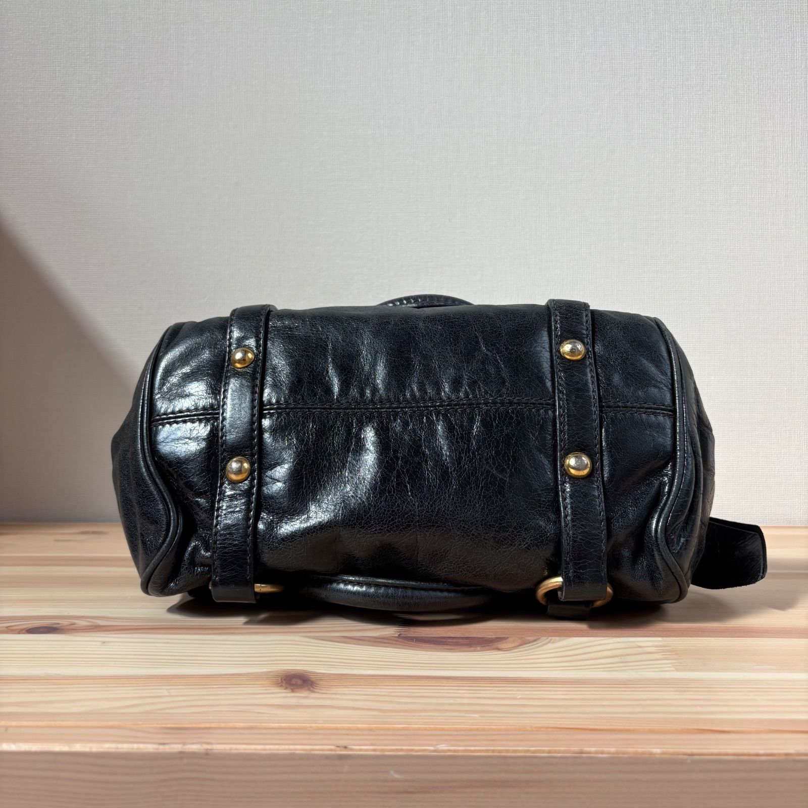 miu miu vitello lux 2way ribbon bag 黒 miu miu Vitello Lux Ribbon 2way Bag Blackミュウミュウ ヴィッ