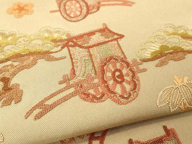 平和屋着物▽中国三大刺繍 総相良刺繍 総刺繍 太鼓柄袋帯