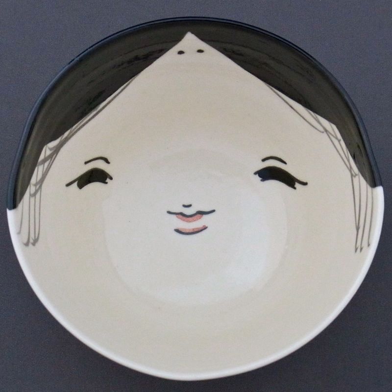 八木海峰作 京焼 煎茶茶碗 お福 ５客揃