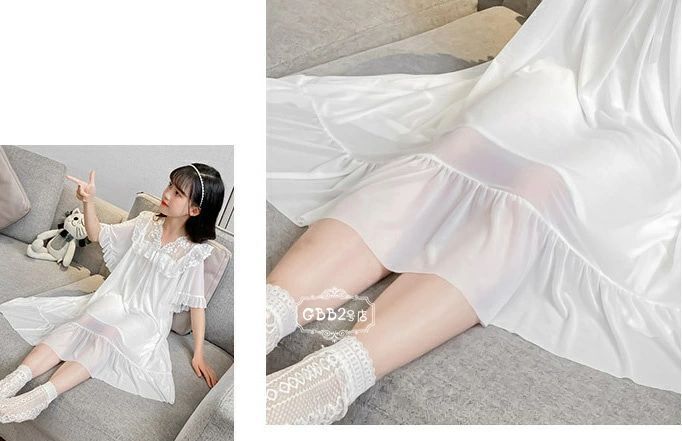 ネグリジェ キッズ パジャマ 子供パジャマ 半袖 モダール レース 女の子 夏 ロング丈 ルームウェア ワンピース パジャマ 部屋着 かわいい