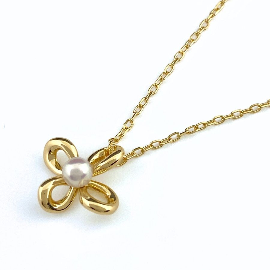 ミキモト MIKIMOTO パール デザインネックレス YG イエロー