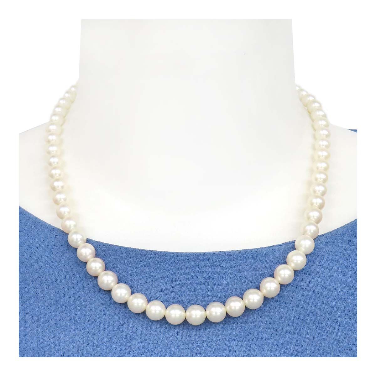 田崎真珠 旧刻印 本真珠ネックレス ７ミリ 美品 40センチ - アクセサリー