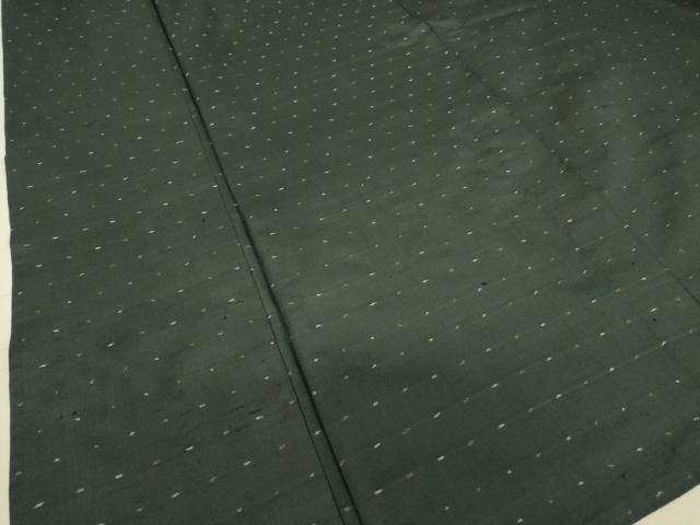 平和屋着物▽東郷織物謹製 本場大島紬 単衣 絣文 黒地 正絹 逸品  