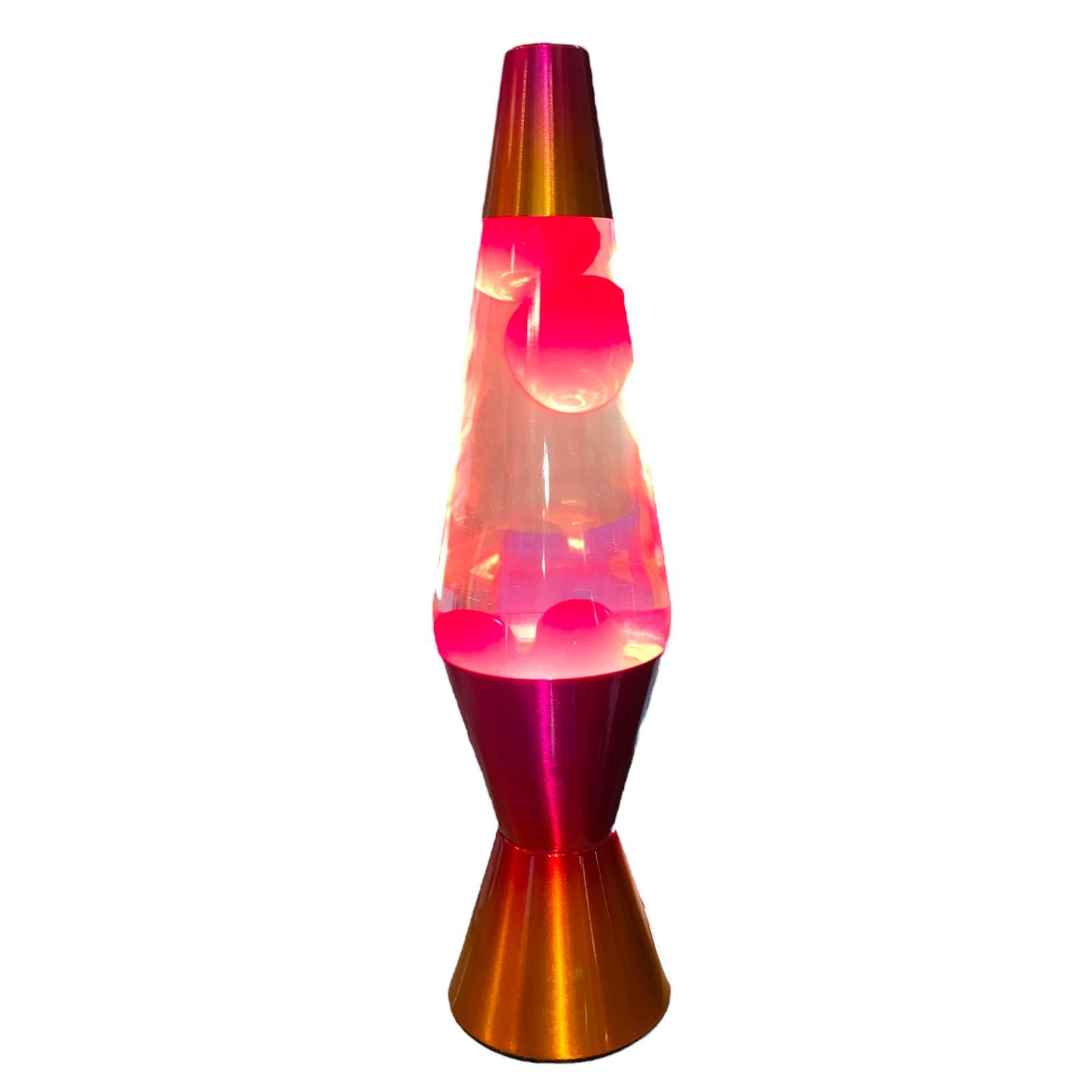 [2339] ラバライト Lava Light Lamp / Red Wax Clear liquid hand painted pink