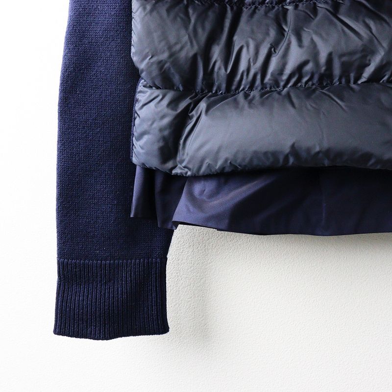 JPタグ モンクレール MONCLER MAGLIONE TRICOT 裾フリル ダウン切替  