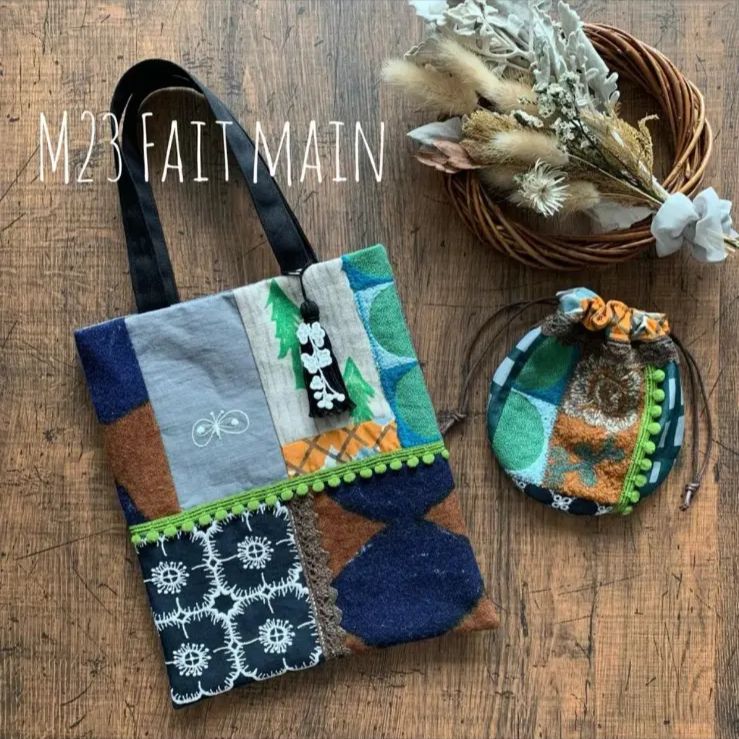 h)ミナペルホネン☆ハンドメイド パッチ肩掛けバッグ バッグ