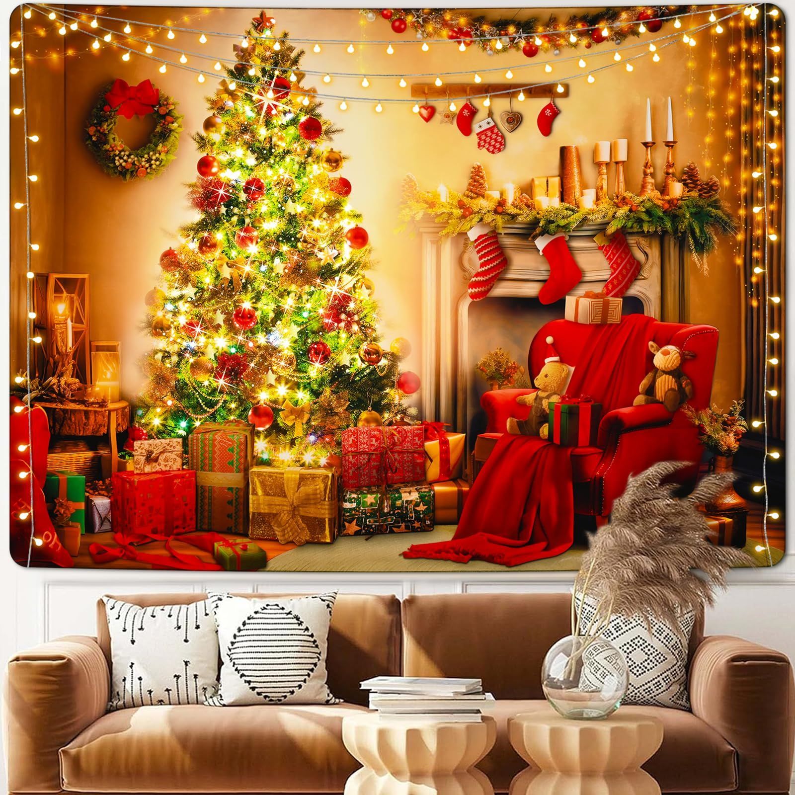 クリスマスツリー タペストリー 飾り 壁掛け インテリア おしゃれ 北欧