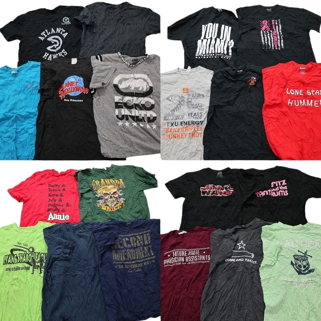 古着卸 まとめ売り 半袖Tシャツ 20枚セット (メンズ XL ) 企業 プラネットハリウッド スターウォーズ 映画 スカル 中古 古着 MY5221