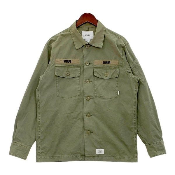 WTAPS 18SS BUDS LS SHIRT ミリタリー 長袖 シャツ ブラウス ジャケット アウター ロゴ 181WVDT-SHM01 ダブルタップス トップス DM15537