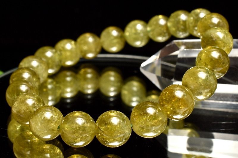 １点物 AA 瑞々しい光沢 ツァボライト グリーンガーネット 9mm ブレスレット パワーストーン 天然石 _MA9830