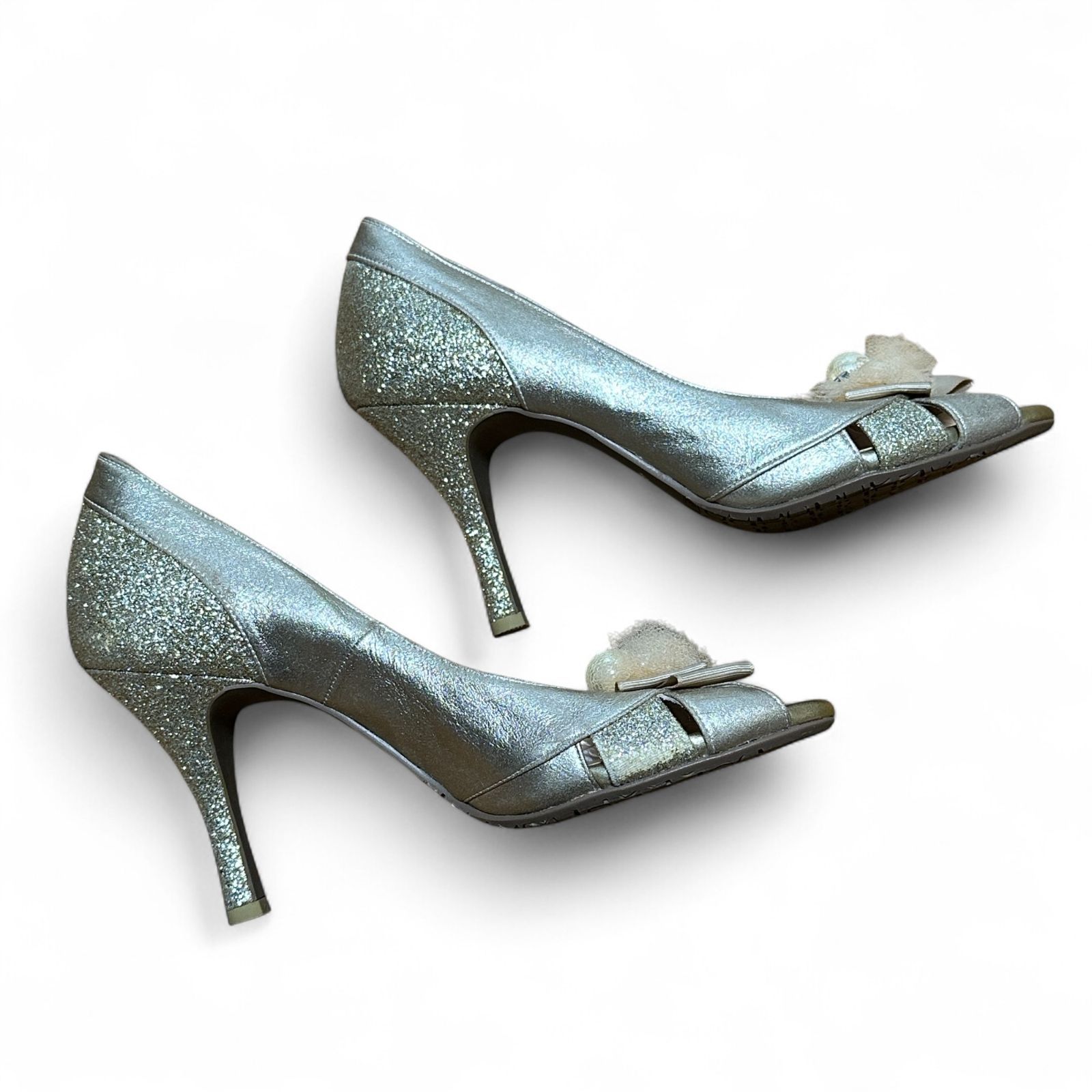 POOL SIDE オープントゥ シャンパンゴールド パンプス サイズ23 MADE