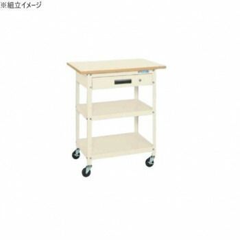 サカエ 一人用作業台移動式 ポリエステル天板 750×500×860mm PHR-075APEI