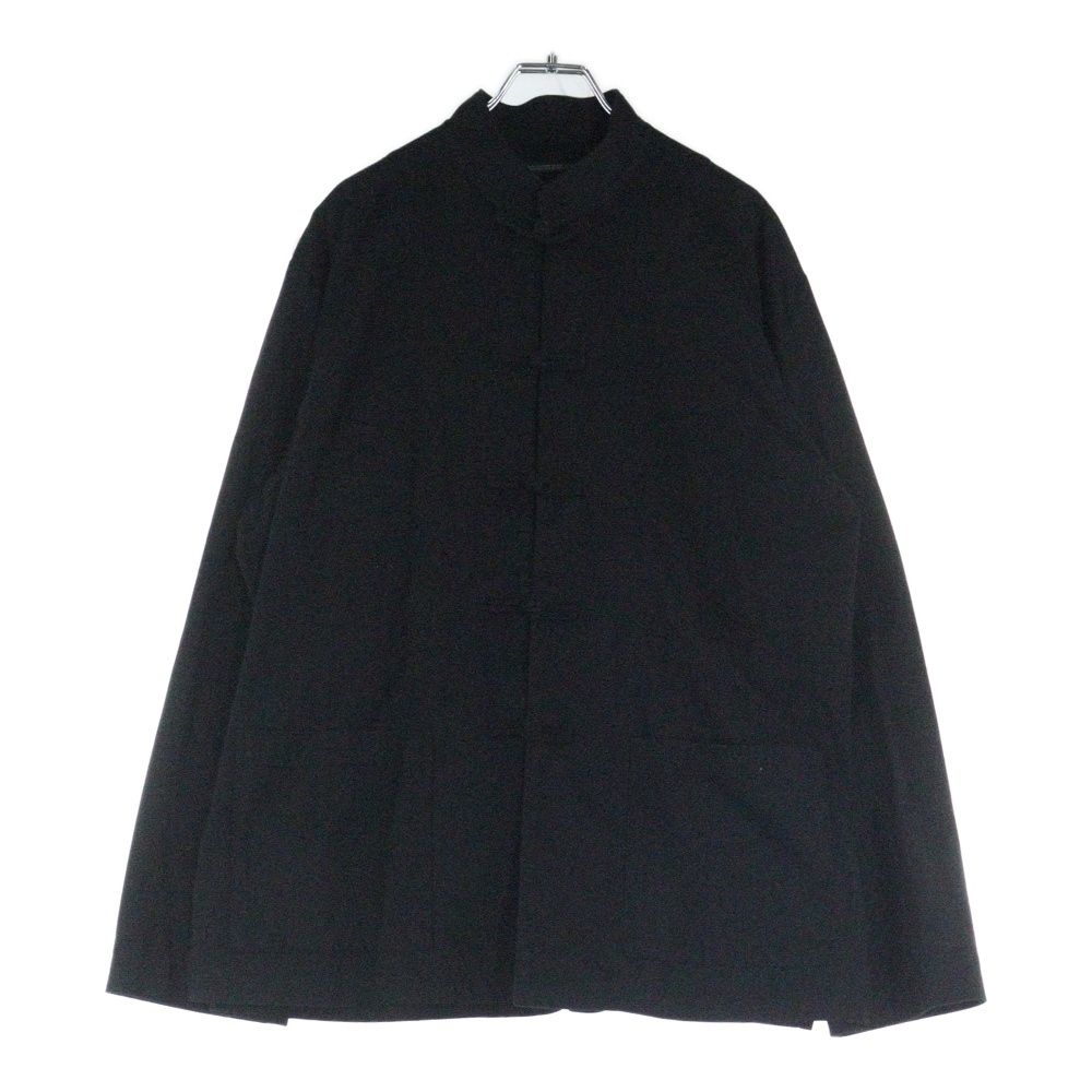 Yohji Yamamoto POUR HOMME ヨウジヤマモト プールオム 19SS マオカラー コットン天竺編み 5B チャイナ シャツジャケット ブラック HH-J56-046