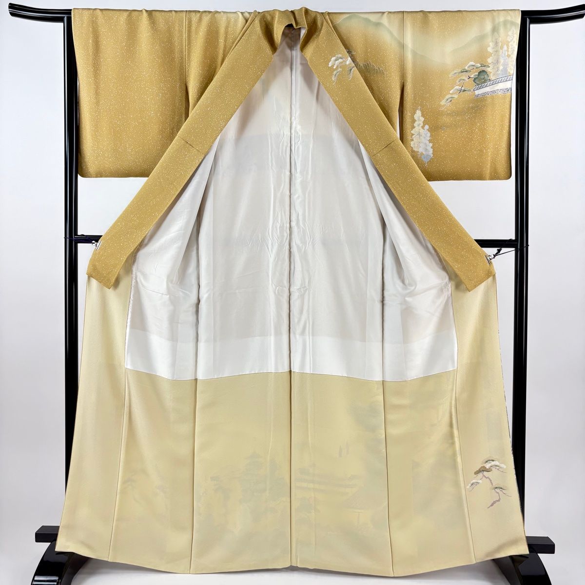 でーでー品 訪問着 身丈164cm 裄丈65.5cm M 袷 落款 風景 八坂神社 ぼかし