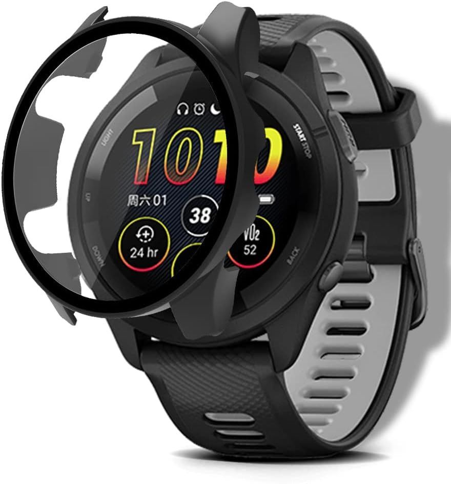 Garmin ガーミン Forerunner 265 ケース ガラスフィルム 一体型 保護 