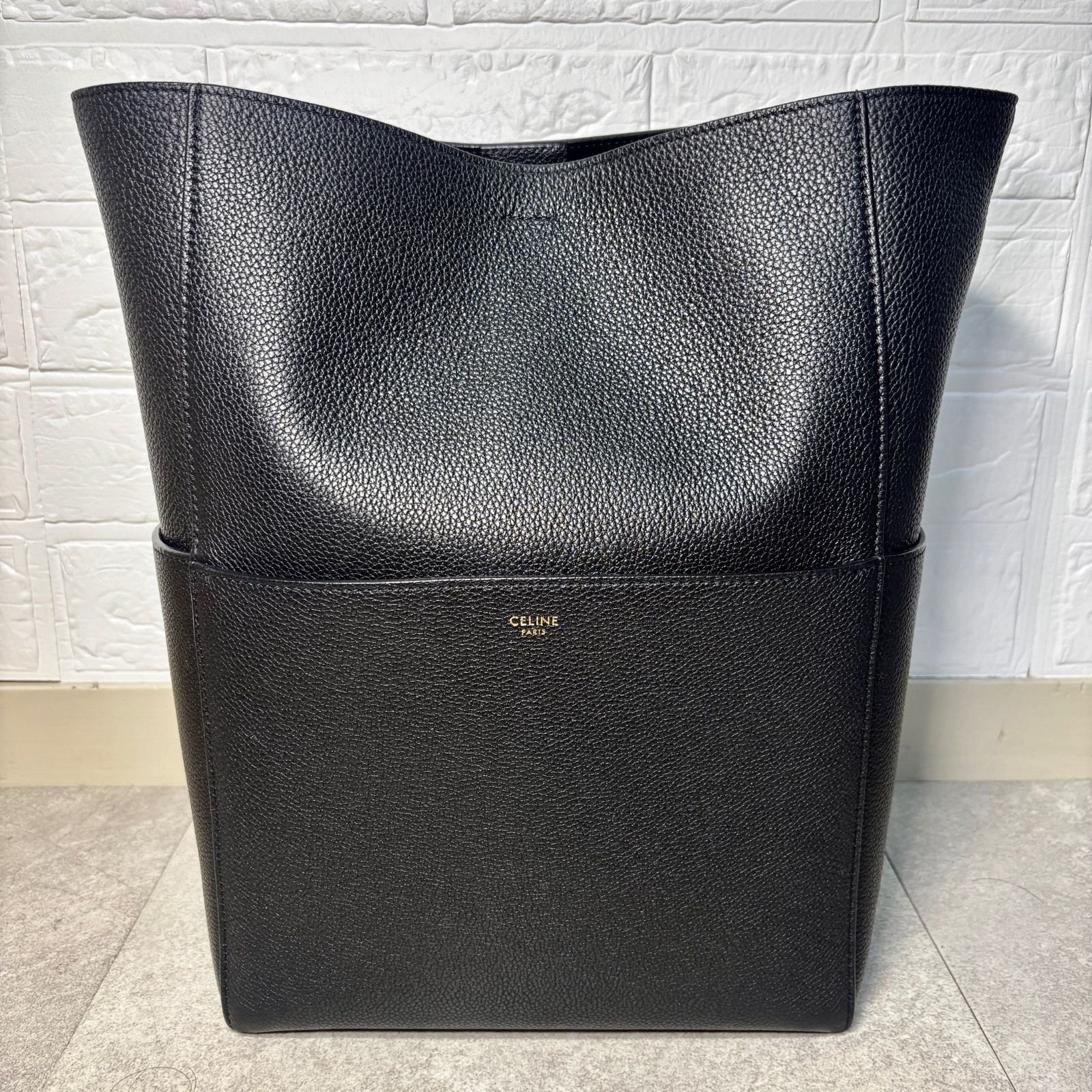 (新商品レベル) セリーヌ サングルバック ミディアム ブラック CELINE セリーヌ サングル ミディアム トート ショルダー バッグ