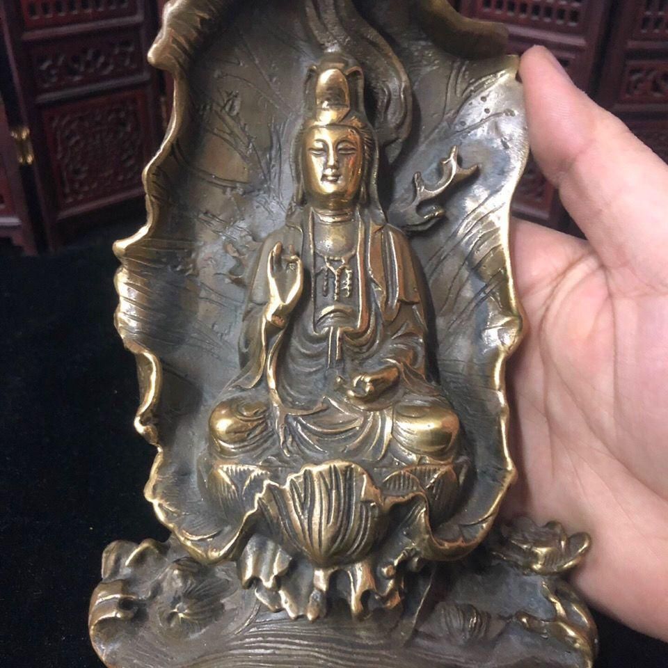 銅細工 仏教美術 座蓮観音 工芸品 装飾品 美術品 置物 仏教美術 仏像 小仏像 千手観音 銅製 工芸品 置物 - メルカリ