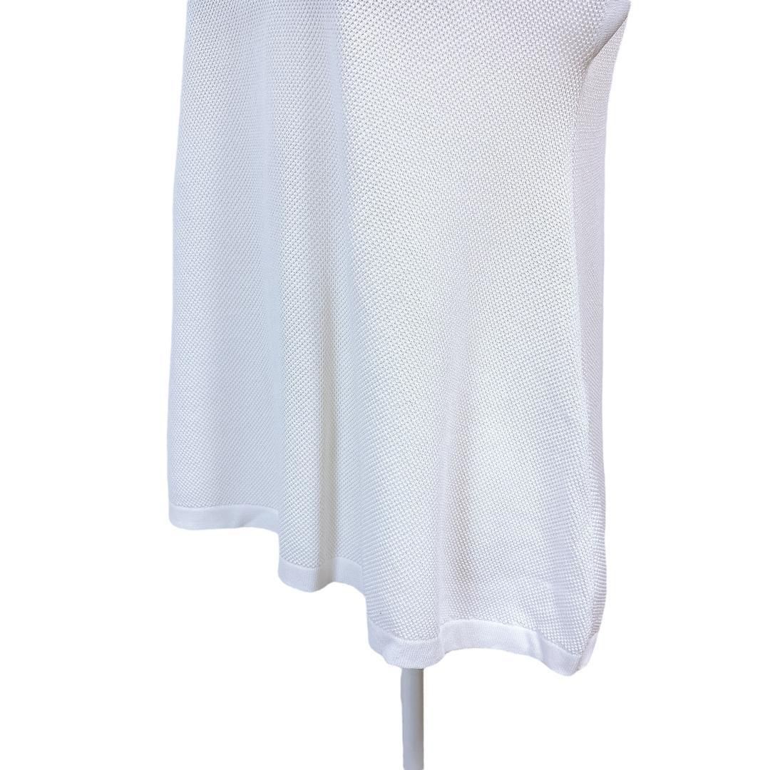  フレッドペリー ポロシャツ ノースリーブ UK 10 胸元ロゴ刺繍 ホワイト ノースリーブ ポロシャツ