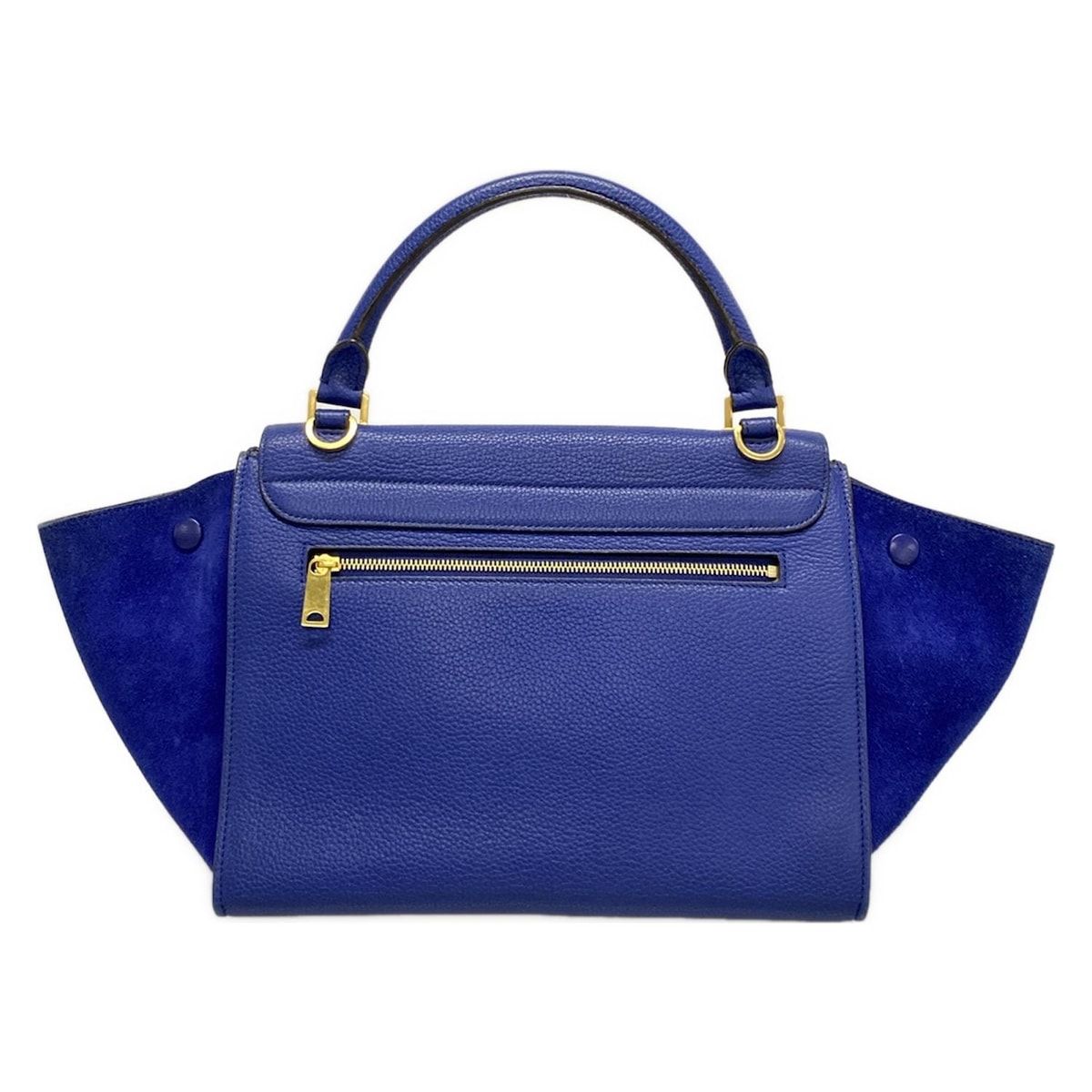 美品✨CELINE セリーヌ ハンドバッグ トート 黒 青 レザー 美品 CELINE