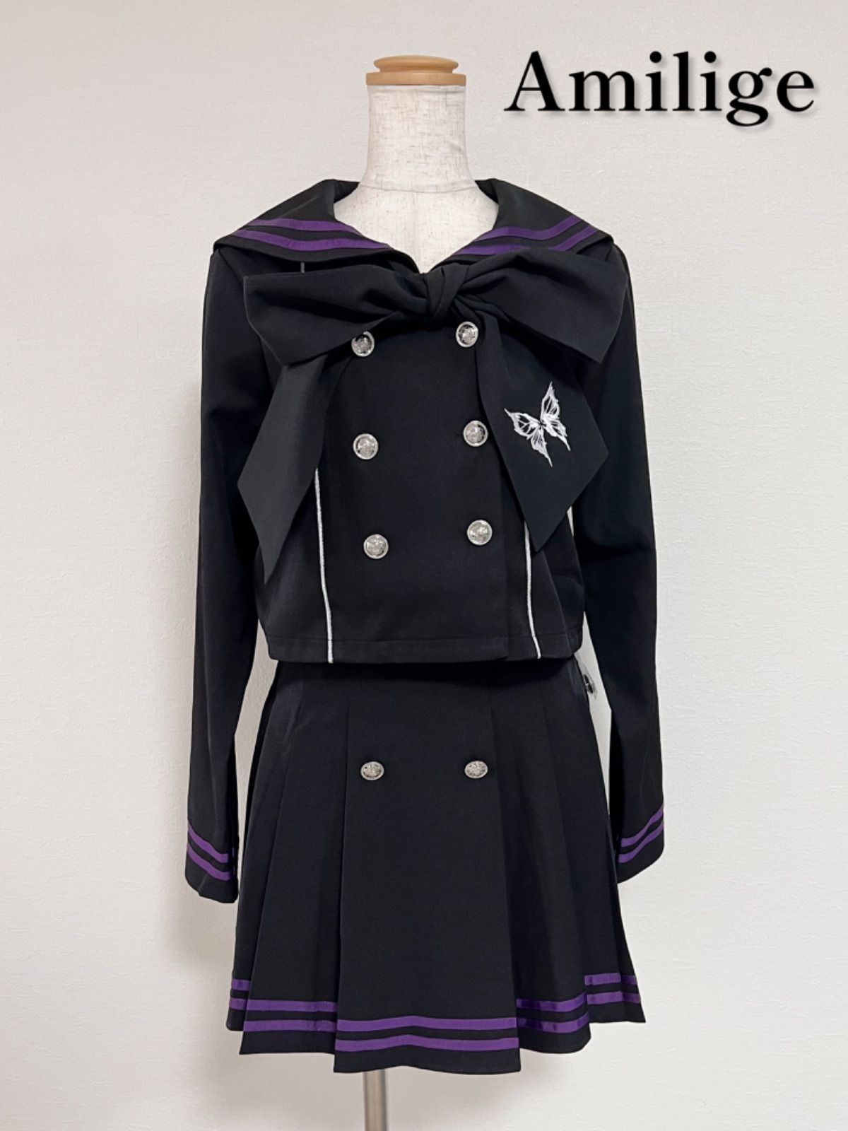 アミリージュ amilige スカート black×purple Amilige NEW ARRIVAL