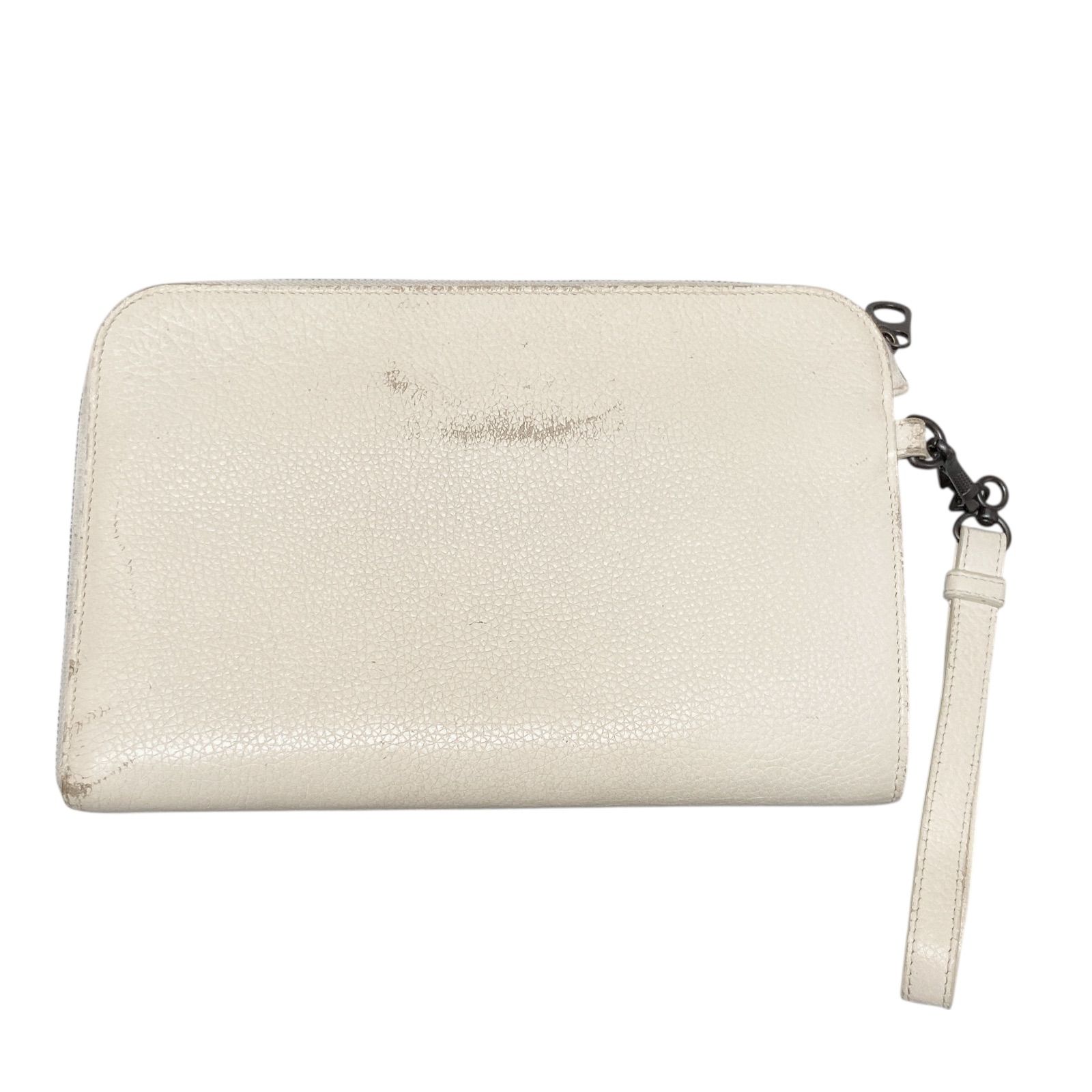 HR1 BOTTEGA VENETA ボッテガ ヴェネタ クラッチバッグ ホワイト レザー セカンドバッグ