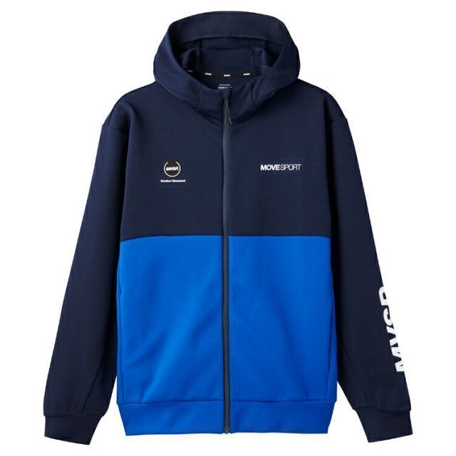 DESCENTE デサント S.F.TECH スリーブロゴ フルジップフーディー ブルー Mサイズ DMMVJF20 BL | スポーツ スポーツウェア ウエア 服 衣類 機能性 トップス 長袖 ロングスリーブ 素材 ストレッチ性 伸縮