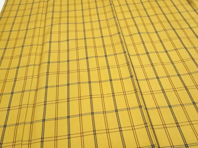 平和屋着物○本場黄八丈 綾織 紬 格子文 正絹 逸品 CAAS9214th - メルカリ 