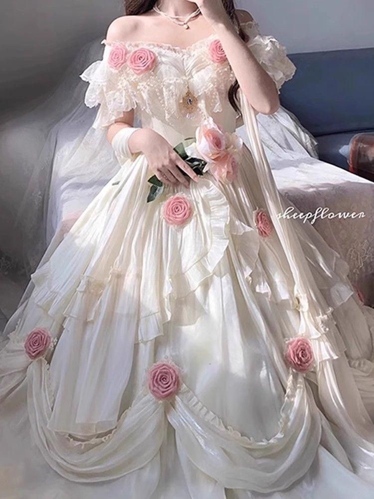 LT-16 豪華姫系 lolita 可愛 レトロ風 オリジナル 洋服 ロリータ ワンピース 美しい刺繍