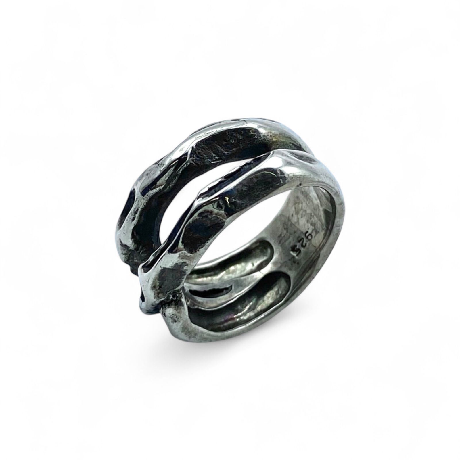 躍動感の交差】クロス Silver 925 刻印 90s Vintage Ring シルバー 