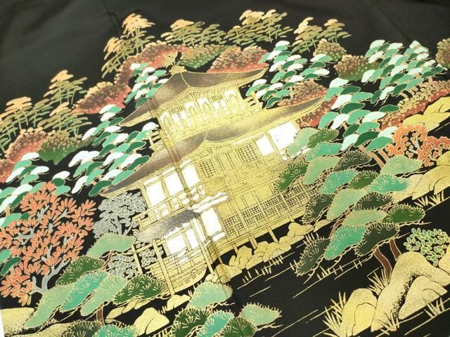 平和屋着物□豪華黒留袖 作家物 風景文 金彩 正絹 逸品 DAAW0707op