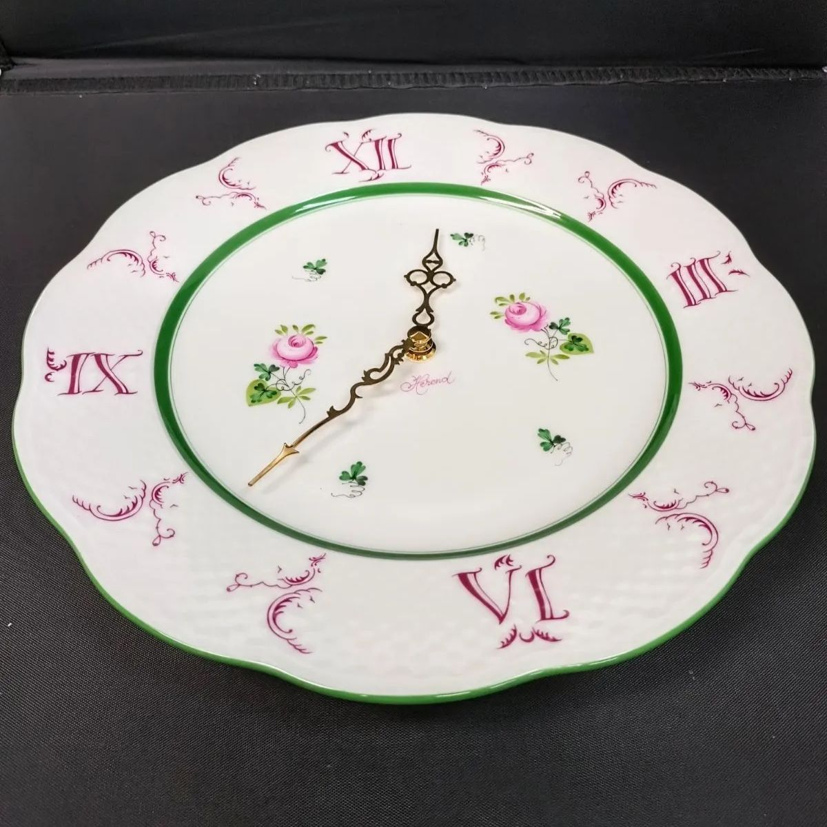 ジャンク品】ヘレンド ウィーンの薔薇 ウォールクロック 壁掛け