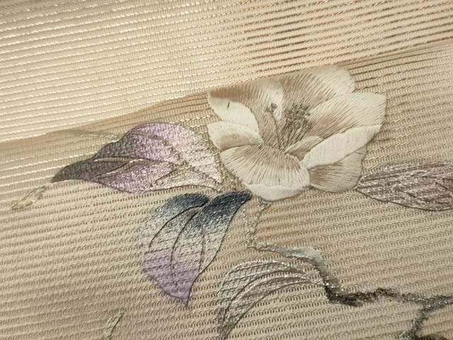 平和屋着物＊夏物 八寸名古屋帯 刺繍 楓文 正絹 逸品 CAAW9080oy 平和