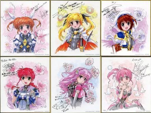 B賞 魔法少女リリカルなのは 色紙 中古】紙製品 全6種セット 描き下ろしミニ色紙 「魔法少女