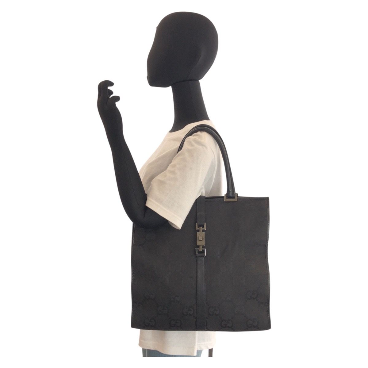 美品 GUCCI グッチ ジャッキー GGジャンボ ブラック 黒 GGキャンバス  