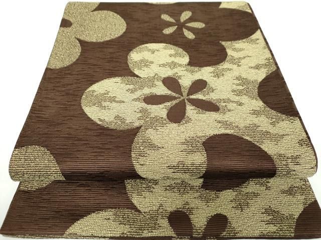 平和屋着物●西陣　都謹製　両面　六通柄袋帯　梅　シルエット　反端付き　正絹　逸品　未使用　DAAX4843ps 平和屋着物○西陣 都謹製 両面 六通柄袋帯 梅 シルエット 反端付き