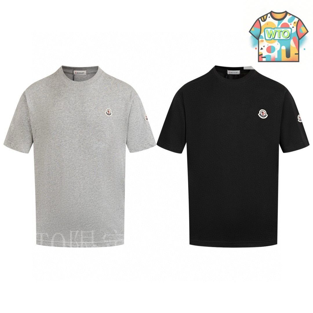 【新品未使用】タグ付き モンクレール 刺繍ロゴ Tシャツ ワッペン 半袖 白 M 今日WTO】MONCLER クラシックロゴ ワッペン刺繍 T シャツ-AM83