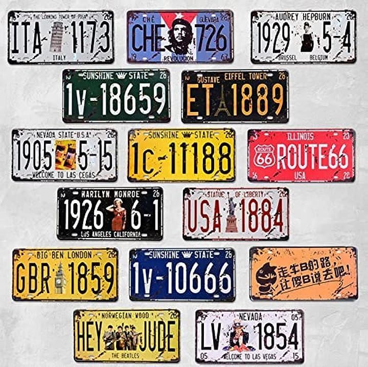 OLD カリフォルニア州アンティーク黒ナンバープレートUSA