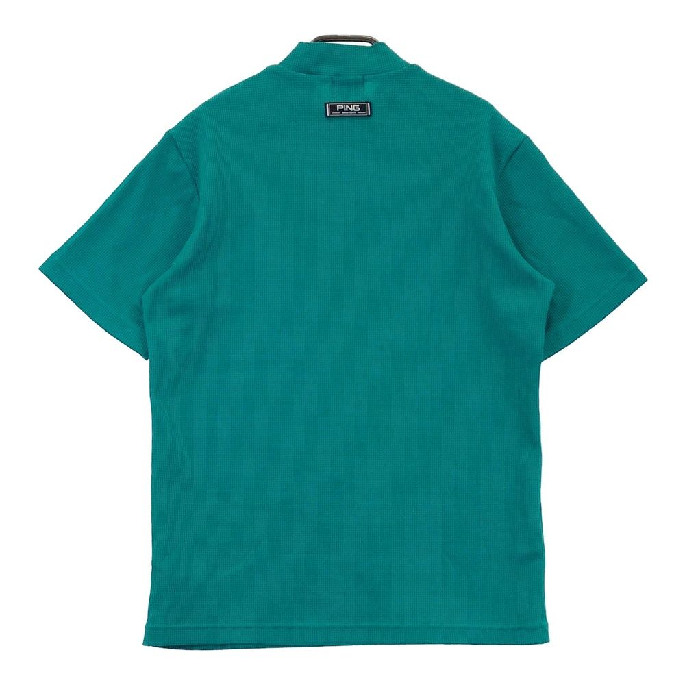 サイズ：M PING ピン 2024年モデル ハイネック 半袖Tシャツ  グリーン系 [240101497815] ゴルフウェア メンズ ストスト サイズ：M PING ピン 2024年モデル ハイネック 半袖Tシャツ