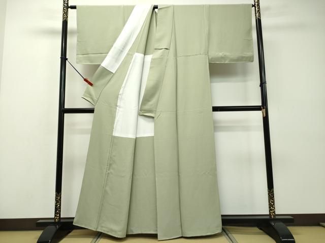 平和屋着物□上質な色無地 霞地紋 秘色色 正絹 逸品 CAAO8242ut