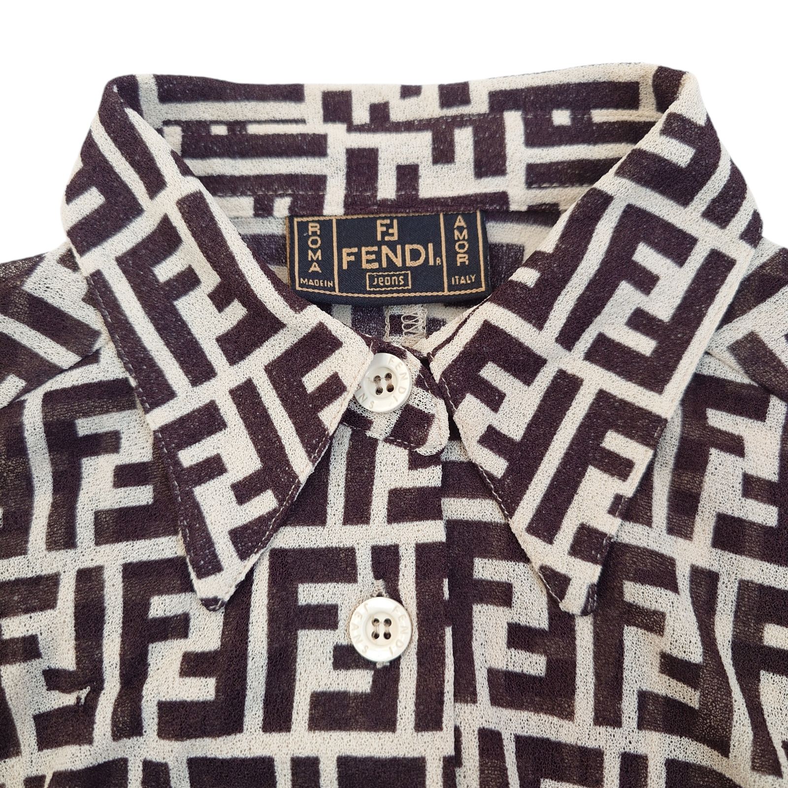 FENDI jeans ROMA AMOR ズッカ柄シャツ Lsize FENDI フェンディ