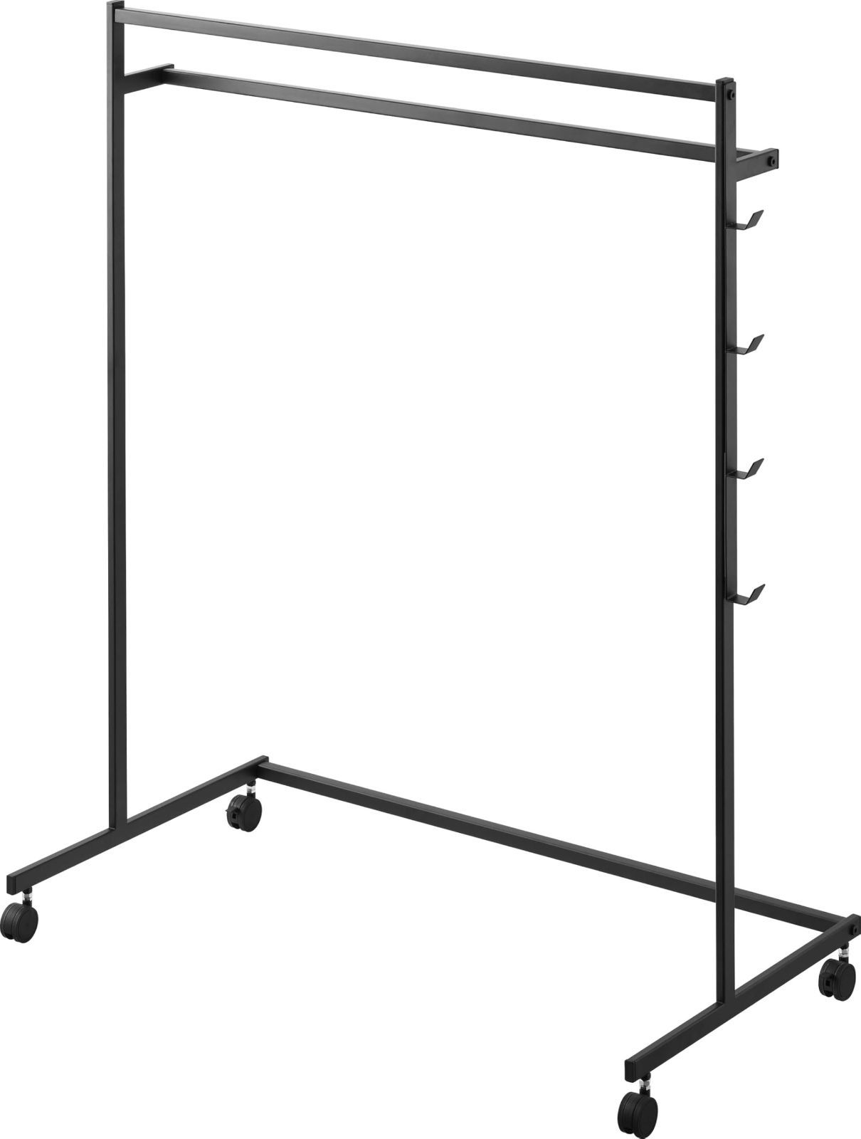 『在庫処分』 2段 ブラック W78.4×D42×H96.2cm(キャスター含む) ハンガーラック タワー tower 収納力アップ キャスター付き 押入れ 山崎実業(Yamazaki) クローゼット 1436