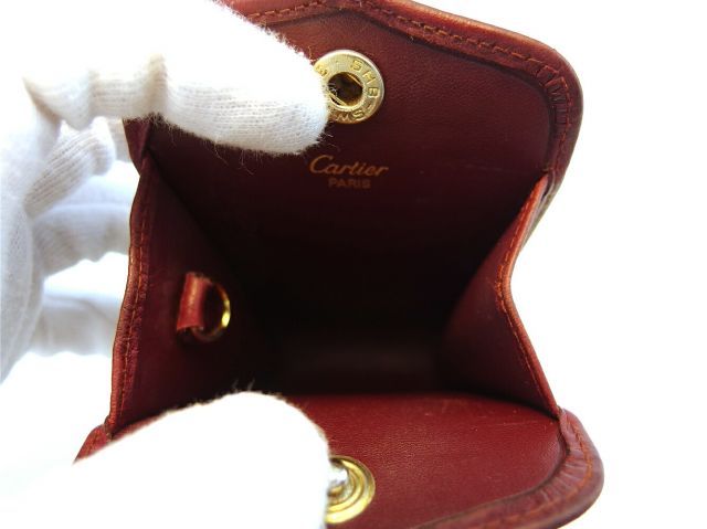 Cartier カルティエ　マストライン　レザーポーチ Cartier - カルティエ マストライン ポーチ コインケース レザー